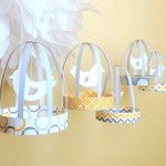 Free Printable Paper Bird Cage Decorations - Yellow and Gray